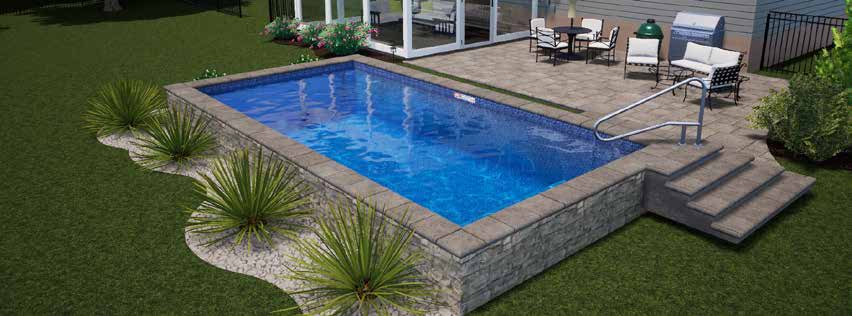 FULLY RAISED PERIMETER: The Perfect Little Option our plunge pools offer two installation options. Semi-inground which is a sunken plunge pool with a partially raised permimeter or above-ground plunge pool installation that has a fully raised perimeter.